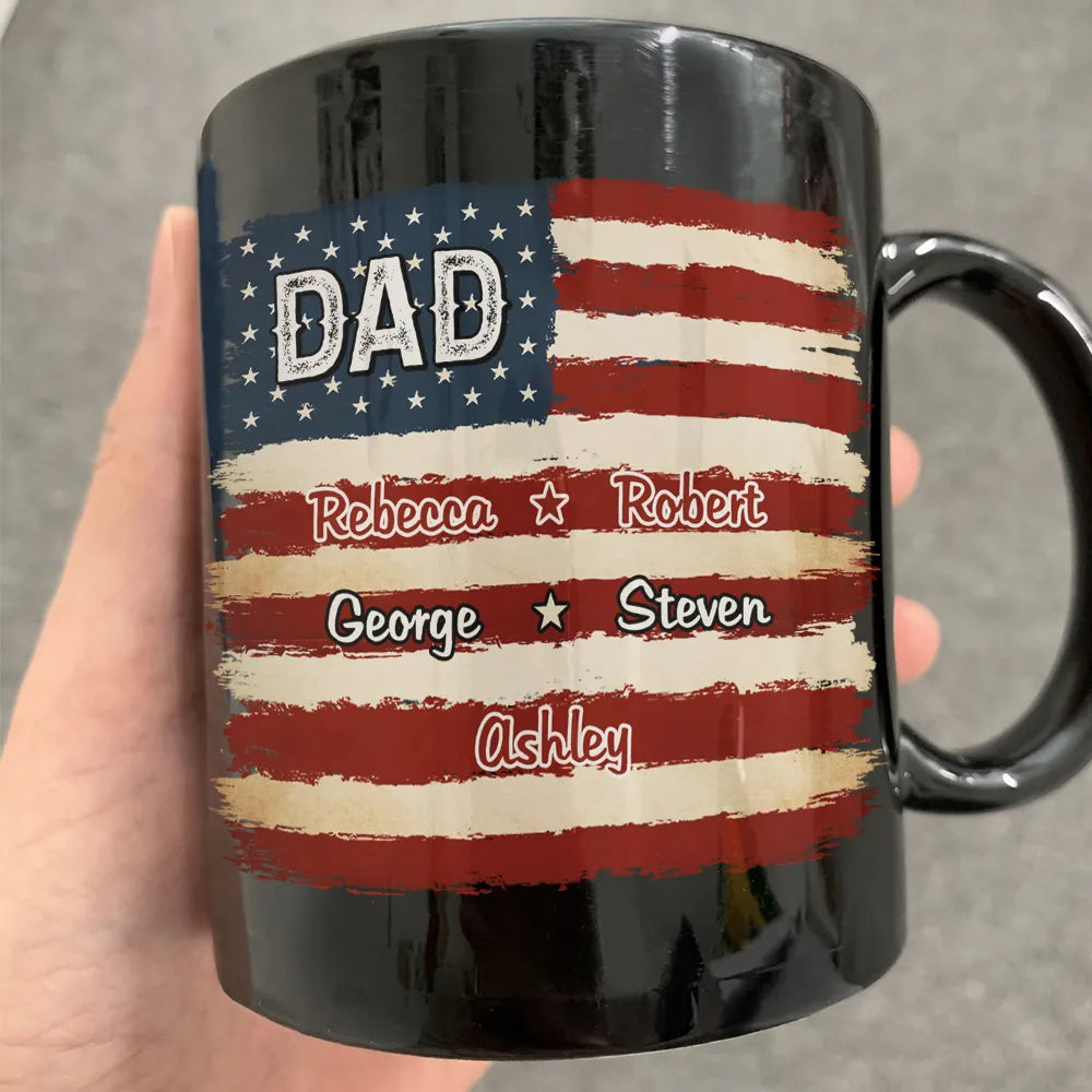 Stars & Stripes US Flag American Dad Grandpa - Personalized Mug