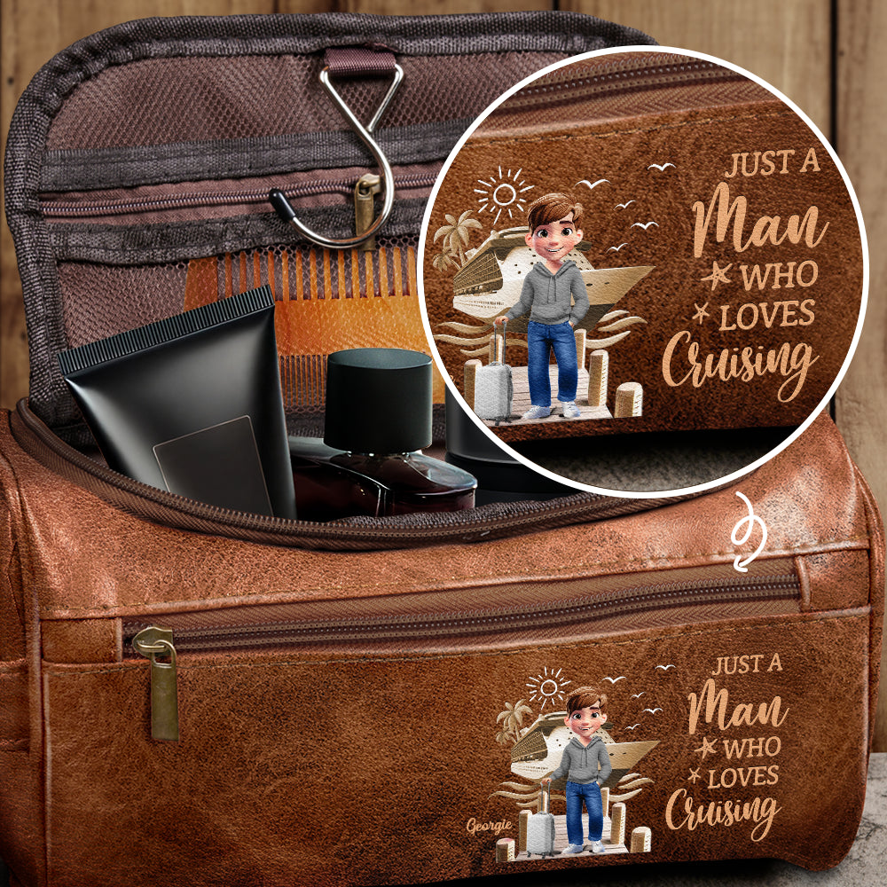 All My Travel Crap - Personalized Leather Toiletry Bag