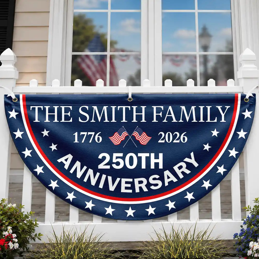 250th Anniversary US Independence Day - Personalized Non-Pleated Fan Flag