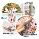 Custom Photo,Beach,Art Design,Summer,Pet Lovers,Adorable,Photo - Watercolor - Remove BG - Custom Photo Realistic Watercolor Art Cute Dog Cat Stripe Pattern - Personalized Beach Towel