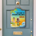 Backyard Oasis - Personalized Custom Shaped Wood Sign