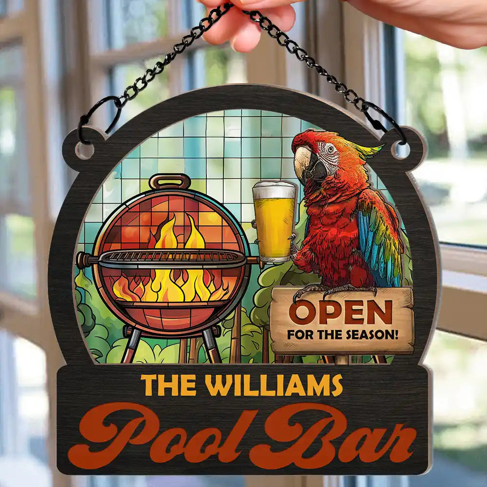 Open For The Season - Personalized Window Hanging Suncatcher Ornament