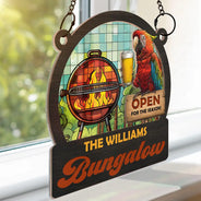 Open For The Season - Personalized Window Hanging Suncatcher Ornament