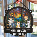 Camping You, Me And The Pets - Personalized Window Hanging Suncatcher Ornament