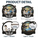Camping You, Me And The Pets - Personalized Window Hanging Suncatcher Ornament