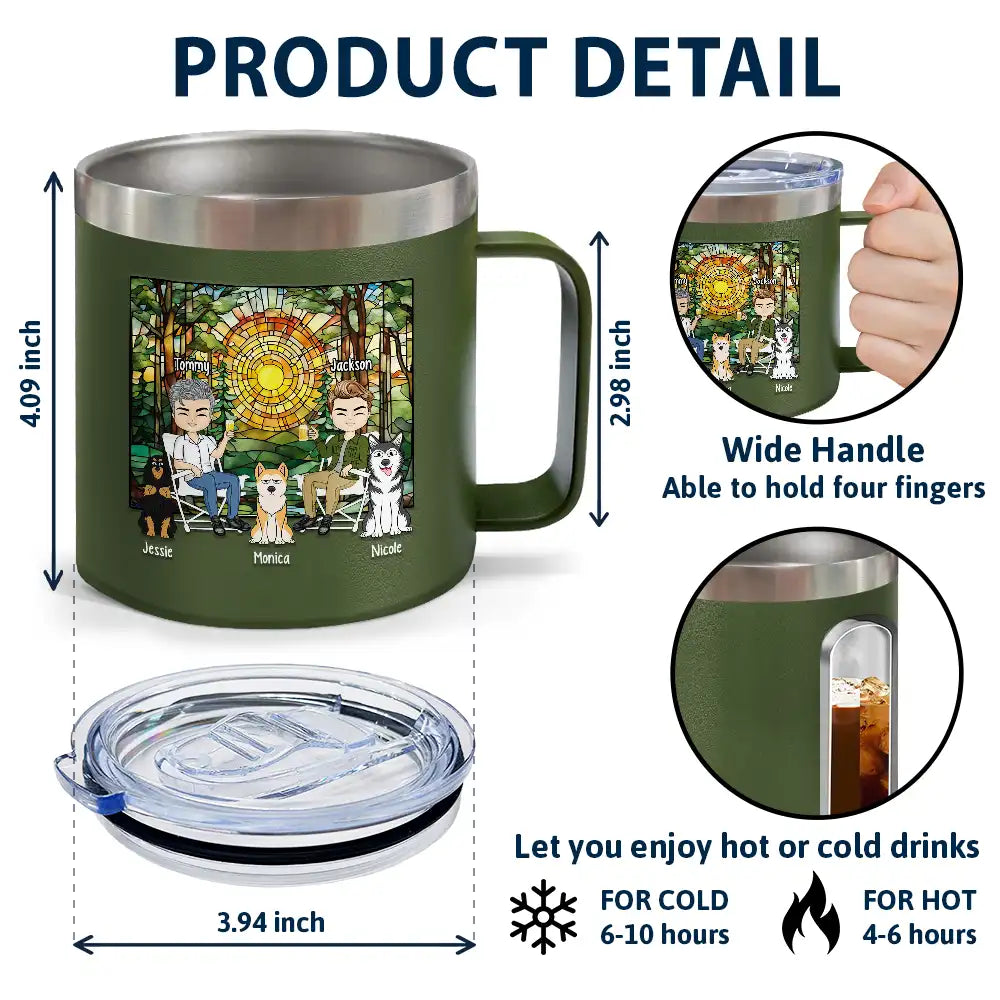 Weekend Forecast Camping - Personalized 14oz Stainless Steel Tumbler With Handle