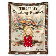 Book Tree This Is My Reading Blanket - Personalized Fleece Blanket, Sherpa Blanket