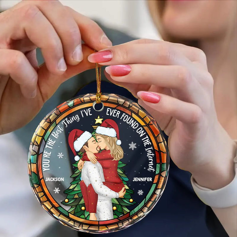 Christmas Best Thing Found On The Internet - Personalized Circle Glass Ornament