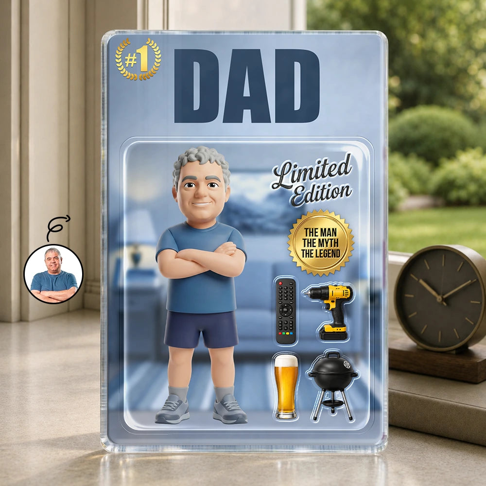 Gift For Husband,Gift For Yourself,Gift For Men,Gift For Father,Gift For Grandpa,Non-Eng,Photo - Toybox Figure,Humorous - Custom Photo Toybox Figure Dad Grandpa Limited Edition - Personalized Custom Shaped Acrylic Plaque
