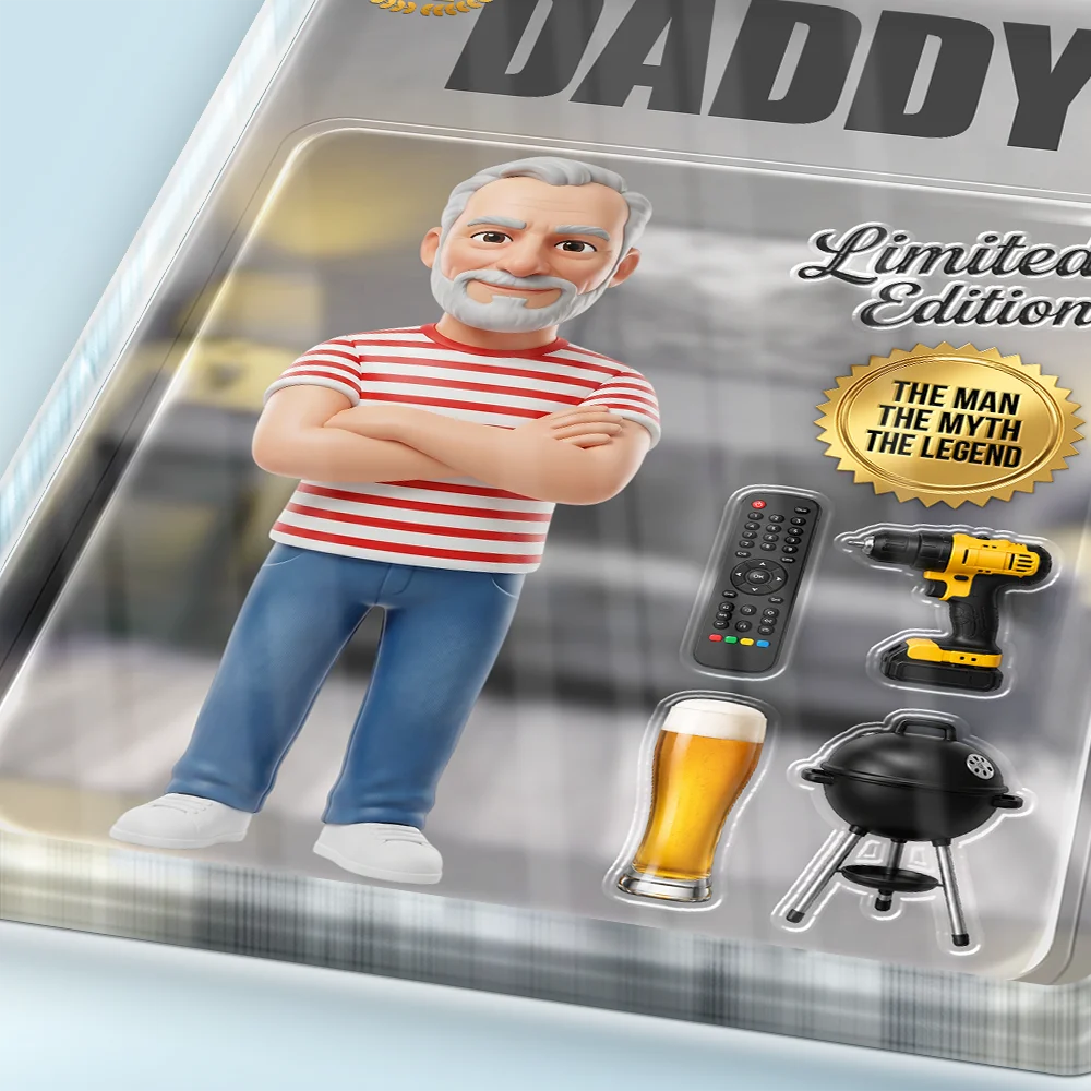 Gift For Husband,Gift For Yourself,Gift For Men,Gift For Father,Gift For Grandpa,Non-Eng,Photo - Toybox Figure,Humorous - Custom Photo Toybox Figure Dad Grandpa Limited Edition - Personalized Custom Shaped Acrylic Plaque