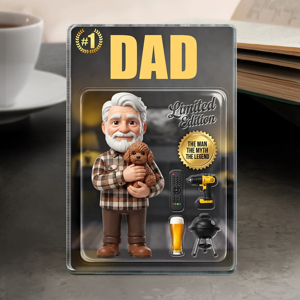 Gift For Husband,Gift For Yourself,Gift For Men,Gift For Father,Gift For Grandpa,Non-Eng,Photo - Toybox Figure,Humorous - Custom Photo Toybox Figure Dad Grandpa Limited Edition - Personalized Custom Shaped Acrylic Plaque