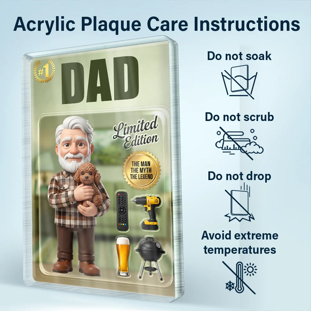 Gift For Husband,Gift For Yourself,Gift For Men,Gift For Father,Gift For Grandpa,Non-Eng,Photo - Toybox Figure,Humorous - Custom Photo Toybox Figure Dad Grandpa Limited Edition - Personalized Custom Shaped Acrylic Plaque