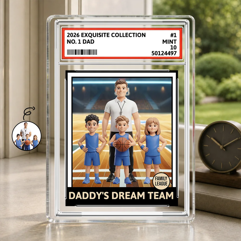 Gift For Husband,Gift For Yourself,Gift For Men,Gift For Father,Sport Dad,Dad's Hobby,Grandpa's Hobby,Basketball,Non-Eng,Photo - Toybox Figure,Playful - Custom Photo Toybox Figure Dream Team Family Exquisite Collection Dad Grandpa - Personalized Custom Shaped Acrylic Plaque