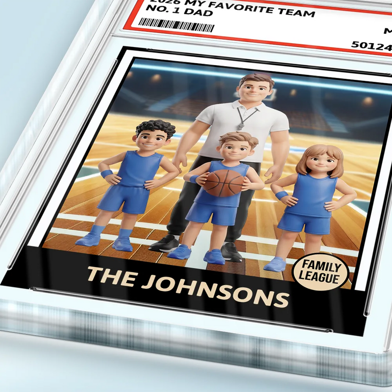 Gift For Husband,Gift For Yourself,Gift For Men,Gift For Father,Sport Dad,Dad's Hobby,Grandpa's Hobby,Basketball,Non-Eng,Photo - Toybox Figure,Playful - Custom Photo Toybox Figure Dream Team Family Exquisite Collection Dad Grandpa - Personalized Custom Shaped Acrylic Plaque