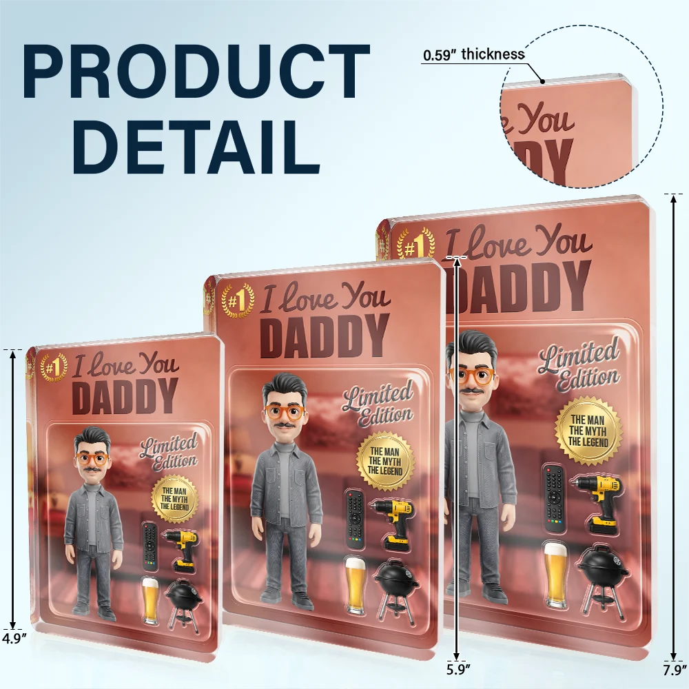 Gift For Husband,Gift For Yourself,Gift For Men,Gift For Father,Gift For Grandpa,Non-Eng,Photo - Toybox Figure,Humorous - Custom Photo Toybox Figure Best Dad Grandpa Ever Limited Edition - Personalized Custom Shaped Acrylic Plaque
