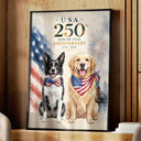 America 250th,Custom Photo,Independence Day,Art Design,Pet Lovers,Playful,Photo - US Theme Accessories Watercolor - Custom Photo Watercolor With US Accessories 250th Anniversary Fourth Of July - Personalized Poster