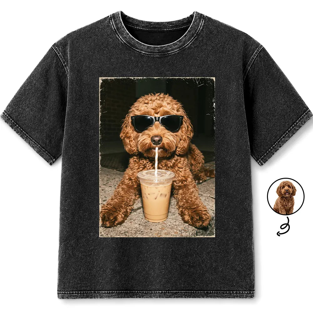 Custom Photo, Art Design, Summer, Pet Lovers, Adorable, Photo - Cool Street Pet - Custom Photo Cool Street Pet Portrait - Personalized Vintage Washed T Shirt
