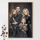 Top Market,Art Design,Playful,Halloween,Family,Photo - Gothic Portrait Art - Custom Photo Gothic Portrait Art Family Couple Pet Lovers - Personalized Poster