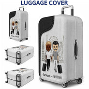 Traveling Couple Hold My Hand & I Go Anywhere - Gift For Couples - Personalized Custom Luggage Cover
