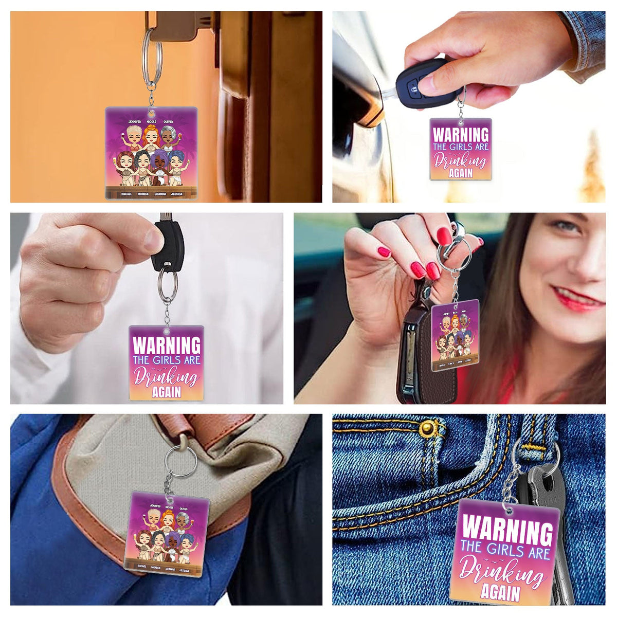 Beach Bestie Warning The Girls Are Drinking Again - Gift For Bestie - Personalized Custom Acrylic Keychain