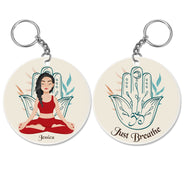 Just Breathe - Gift For Yoga Lovers - Personalized Acrylic Keychain
