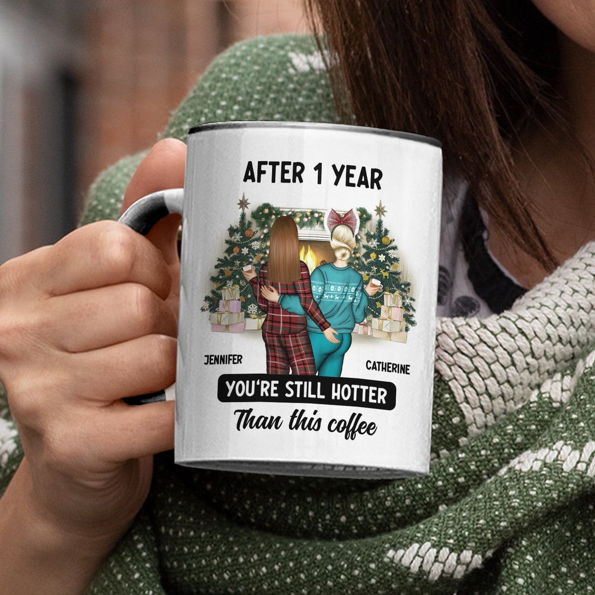 Christmas Couple After Years Hotter Than This Coffee - Gift For Couples - Personalized Accent Mug
