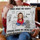 Pet Lovers Dogs Make Me Happy - Gift For Pet Lovers - Personalized Pillow
