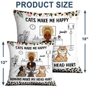 Pet Lovers Dogs Make Me Happy - Gift For Pet Lovers - Personalized Pillow