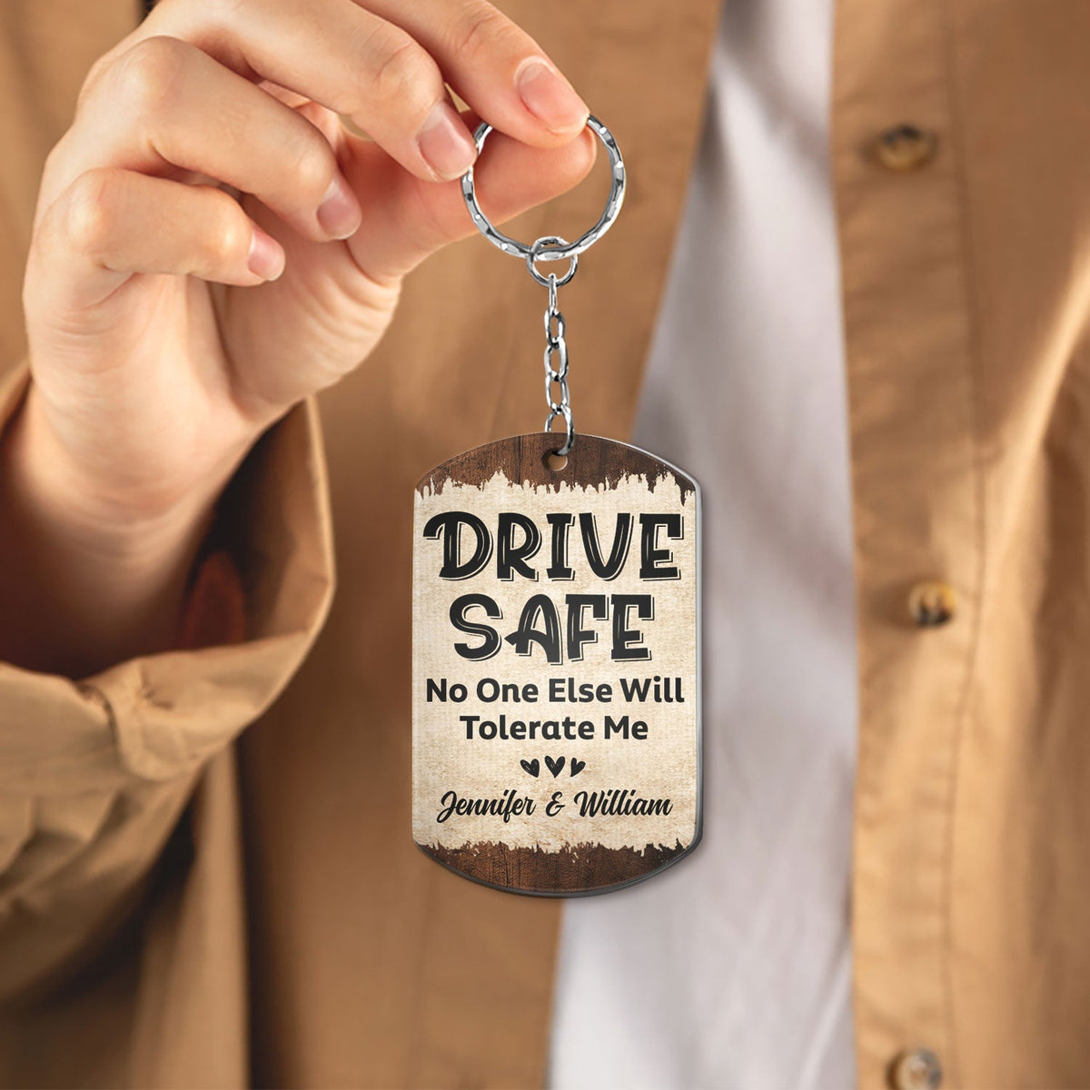Custom Photo No One Else Will Tolerate Me - Gift For Couples - Personalized Aluminum Keychain