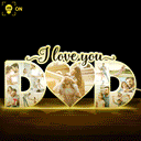 Custom Photo Dad We Love You - Gift For Father - Personalized Custom Shaped Photo Light Box