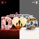 Custom Photo Dad We Love You - Gift For Father - Personalized Custom Shaped Photo Light Box