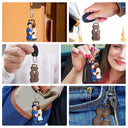Couple Side View We're A Team - Gift For Couples - Personalized Cutout Wooden Keychain 2 Sides