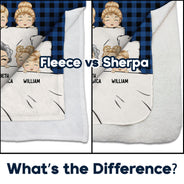 A Hug From Us To You - Gift For Grandparents - Personalized Fleece Blanket, Sherpa Blanket