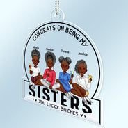 Congrats On Being My Besties - Gift For Besties - Personalized Acrylic Car Hanger