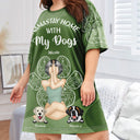 Namastay Home With My Dog - Gift For Dog Mom - Personalized Women's Sleep Tee