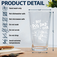 Best Dog Dad Ever Hand Punch - Personalized Beer Glass