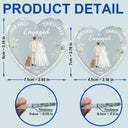 Love,Christmas,Gift For Wife,Gift For Husband,Gift For Couples,Wedding,Wedding Anniversary,Married ,Pet Couple - Our First Christmas As Mr & Mrs Wedding Couple Pet - Personalized Heart Shaped Glass Ornament