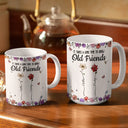 Gift For Bestie,Gift For Sisters,Gift For Women,Gifts For Colleagues,Happy - Best Friends It's Not What We Have In Life Birth Flower - Personalized White Edge-to-Edge Mug