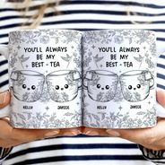 Gift For Bestie,Gift For Sisters,Gift For Women,Gifts For Colleagues,Happy - You'll Always Be My Best-Tea Toile - Personalized White Edge-to-Edge Mug
