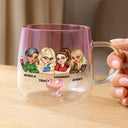 Gift For Bestie,Gift For Sisters,Gift For Women,Gifts For Colleagues,Funny - Right In The Throat Besties Sisters - Personalized Gradient Glass Mug