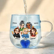 Gift For Bestie,Gift For Sisters,Gift For Women,Gifts For Colleagues,Funny - Right In The Throat Besties Sisters - Personalized Gradient Glass Mug
