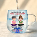 Happy,Dad,Daughters,Gift For Daughter - I Would Choose To Be My Daughter In Every Lifetime - Personalized Gradient Glass Mug