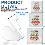 Christmas,Family,Parents,Gift For Grandparents,Married ,Gift For Couples,Happy - Snowman Family Ceramic Effect - Personalized Custom Shaped Acrylic Ornament
