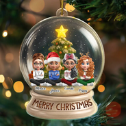 Gift For Bestie, Gift For Sisters, Happy, Gifts For Colleagues, Christmas - Besties Forever Funny 3D Cartoon Christmas - Personalized Custom Shaped Acrylic Ornament