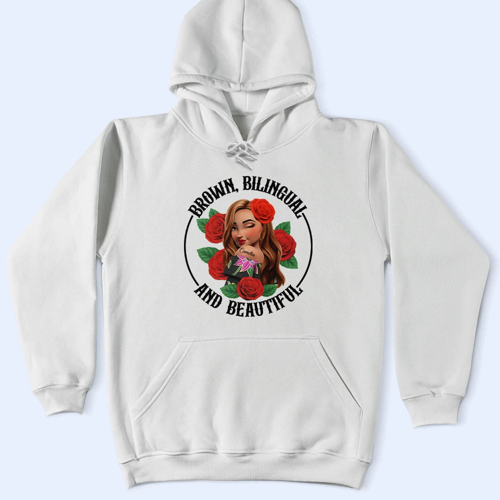 Gift For Bestie,Gift For Sisters,Gift For Yourself,Gift For Women,Happy,Hispanic - Brown Bilingual Beautiful Hispanic Month Mexican Latina - Personalized T Shirt
