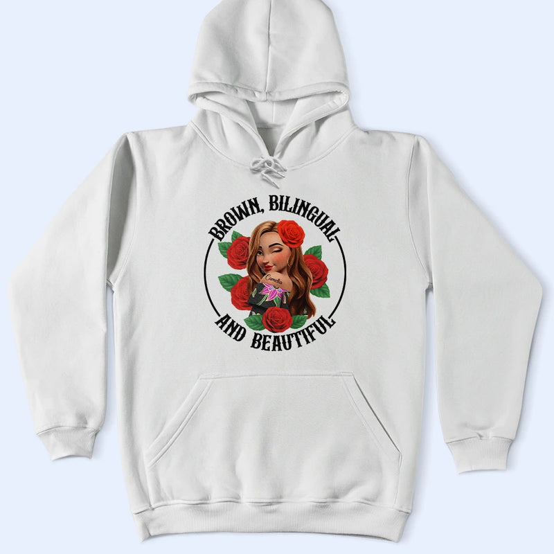 Gift For Bestie,Gift For Sisters,Gift For Yourself,Gift For Women,Happy,Hispanic - Brown Bilingual Beautiful Hispanic Month Mexican Latina - Personalized T Shirt