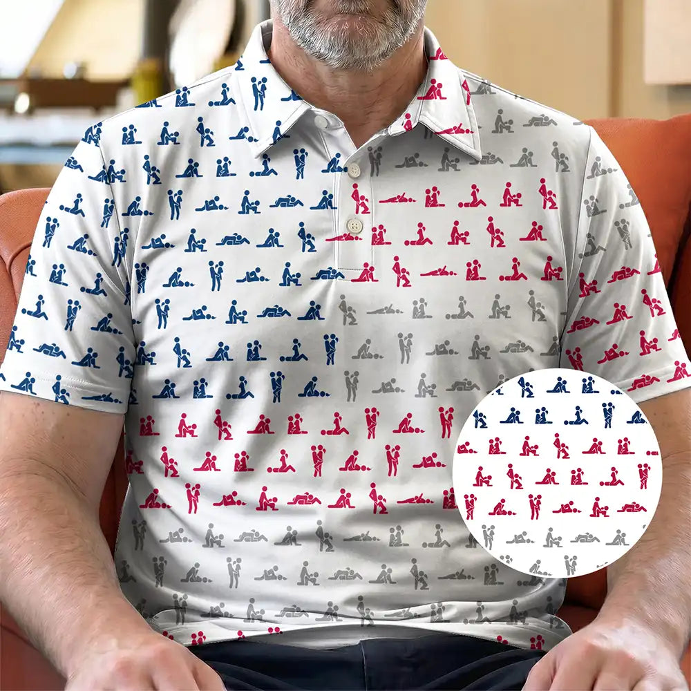 Gift For Husband,Gift For Boyfriend,Funny,Independence Day,Icon,Humorous - Husband Summer Vibe Hidden Funny Naughty Pattern - Personalized Polo Shirt