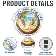 Summer, Gift For Couples, Cruising, Romantic, Vector - Making Memories Cruise At A Time - Personalized Acrylic Magnet