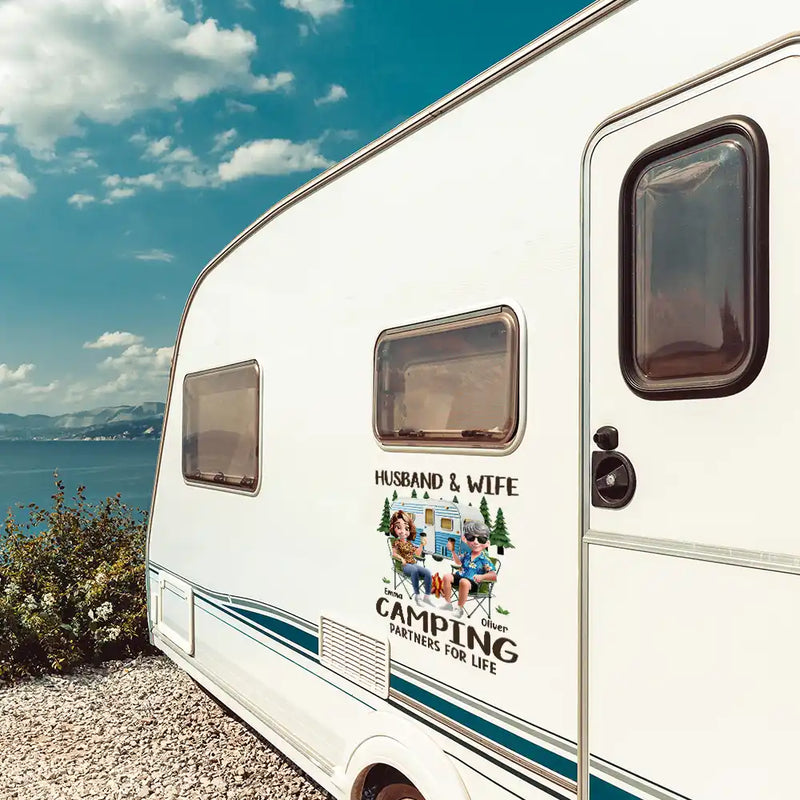 Camping,Campsite,Couple's Hobby,Happy,Gift For Couples - Making Memories One Campsite At A Time - Personalized Decor Decal