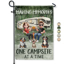 Camping,Campsite,Couple's Hobby,Happy,Gift For Couples,Dog Couple,Pet Lovers,Dog Lovers - Making Memories One Campsite At A Time Dog - Personalized Flag